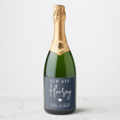 Sip Sip Hooray Bachelorette Party Favor Sparkling Wijnetiket (Voorkant)