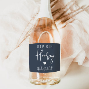 Sip Sip Hooray Bachelorette Party Favor Sparkling Wijnetiket