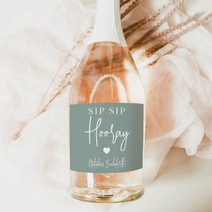Sip Sip Hooray Bachelorette Party Favor Sparkling Wijnetiket