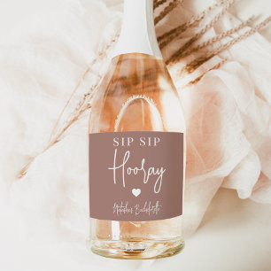 Sip Sip Hooray Bachelorette Party Favor Sparkling Wijnetiket