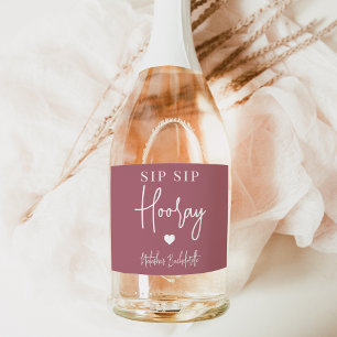 Sip Sip Hooray Bachelorette Party Favor Sparkling Wijnetiket