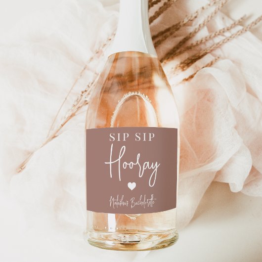 Sip Sip Hooray Bachelorette Party Favor Sparkling Wijnetiket