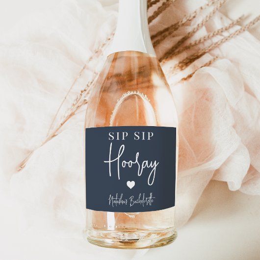 Sip Sip Hooray Bachelorette Party Favor Sparkling Wijnetiket