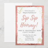 Sip Sip Hooray Bachelorette Party Invitation Kaart (Voorkant / Achterkant)