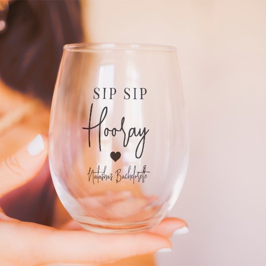 Sip Sip Hooray Bachelorette Party Wijnglas Zonder Voet