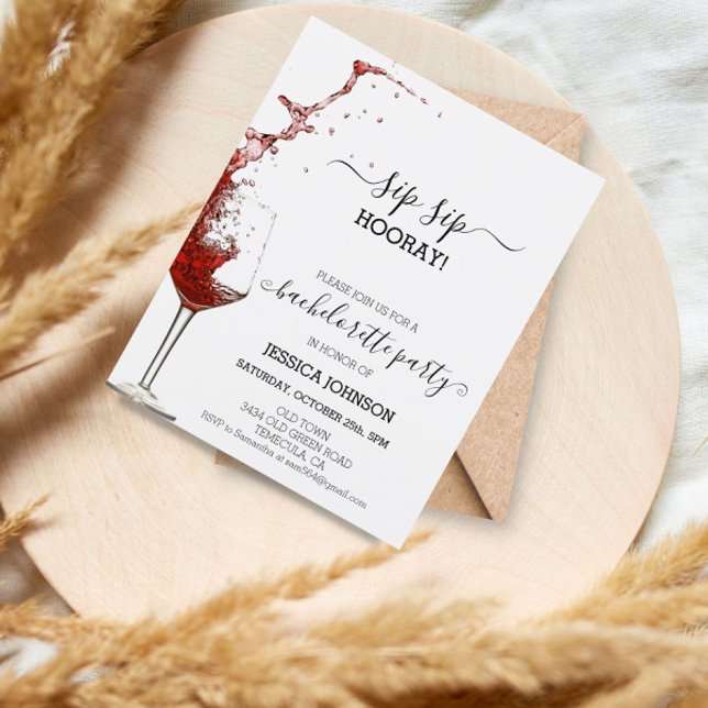 Sip Sip Hooray Bachelorette Party Wine (Creator heeft geüpload)