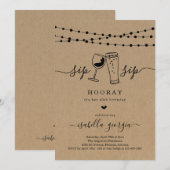 Sip Sip Hooray Birthday Party Kaart (Voorkant / Achterkant)