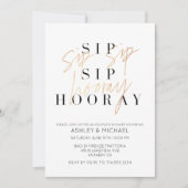 Sip Sip Hooray Black Gold Photo Couple's Shower Kaart (Voorkant)