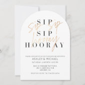 Sip Sip Hooray Black Gold Photo Couple's Shower Kaart (Voorkant)