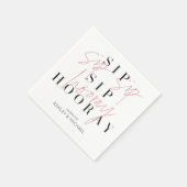 Sip Sip Hooray Black White Engagement Party Servet (Hoek)