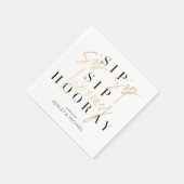 Sip Sip Hooray Black White Gold Couple's Shower Servet (Hoek)