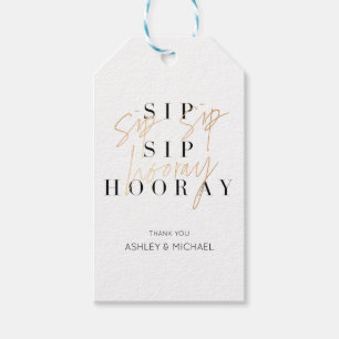 Sip Sip Hooray Black White Gold Engagement Party Cadeaulabel