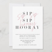 Sip Sip Hooray Black White Photo Couple's Shower Kaart (Voorkant)