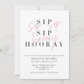 Sip Sip Hooray Black White Photo Engagement Party Kaart (Voorkant)