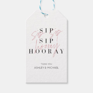 Sip Sip Hooray Black White Pink Engagement Party Cadeaulabel