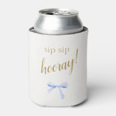 Sip Sip Hooray! | Blue Ribbon Wedding Welkom Blikjeskoeler (Blikje Voorkant)