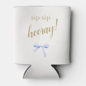 Sip Sip Hooray! | Blue Ribbon Wedding Welkom Blikjeskoeler (Voorkant)