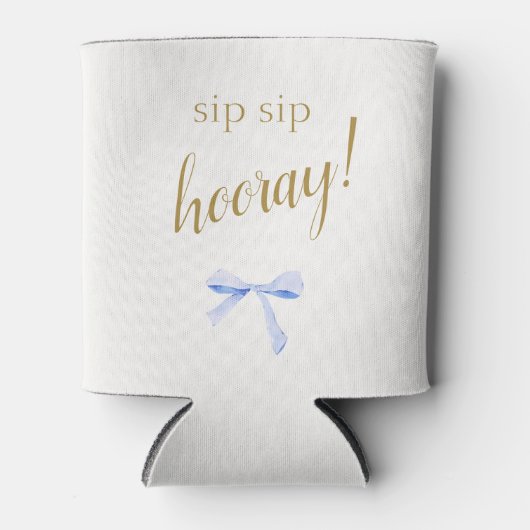 Sip Sip Hooray! | Blue Ribbon Wedding Welkom Blikjeskoeler (Voorkant)