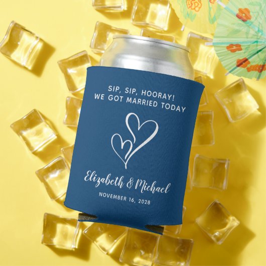 Sip Sip Hooray Blue Wedding Favor Blikjeskoeler (Insitu Zomer)