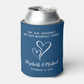 Sip Sip Hooray Blue Wedding Favor Blikjeskoeler (Blikje Voorkant)