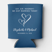 Sip Sip Hooray Blue Wedding Favor Blikjeskoeler (Voorkant)