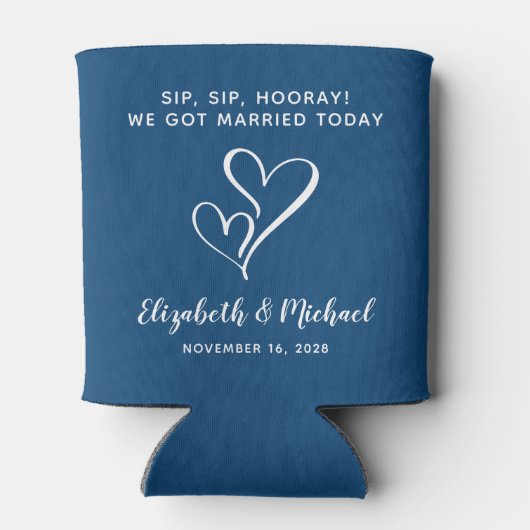 Sip Sip Hooray Blue Wedding Favor Blikjeskoeler (Achterkant)