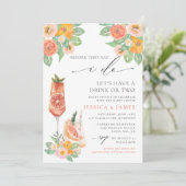 Sip Sip Hooray Bright Cocktail Wedding Shower Kaart (Staand voorkant)