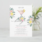 Sip Sip Hooray Bright Cocktail Wedding Shower Kaart (Staand voorkant)