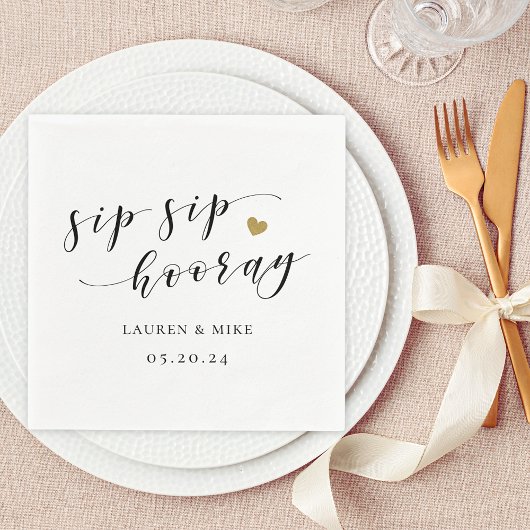 Sip Sip Hooray Bruidsfeest Bruiloft Servet