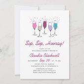 Sip Sip Hooray Bruidsfeest Kaart (Voorkant)