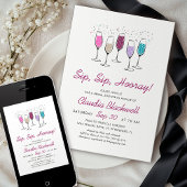Sip Sip Hooray Bruidsfeest Kaart