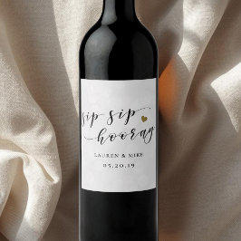 Sip Sip Hooray Bruidsfeest Trouwen Wijn Etiket