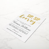 Sip Sip Hooray Bruiloft Feest Folie Uitnodiging (Gedraaid)