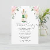 Sip Sip Hooray Champagne Bridal Shower Kaart (Staand voorkant)