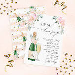 Sip Sip Hooray Champagne Bridal Shower Kaart<br><div class="desc">Deze schattige uitnodiging zal klaar zijn om naar je toekomstige gasten te sturen wanneer je het aanpast!</div>