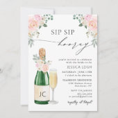 Sip Sip Hooray Champagne Bridal Shower Kaart (Voorkant)