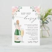 Sip Sip Hooray Champagne Bridal Shower Kaart (Staand voorkant)