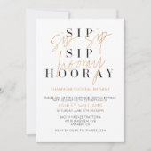 Sip Sip Hooray Champagne Cocktail Gold Birthday Kaart (Voorkant)