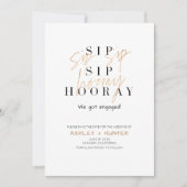Sip Sip Hooray Champagne Gold Verloving Save The Date (Voorkant)