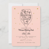 Sip, Sip Hooray Cheers Black & Roze Wine Birthday Kaart (Voorkant)