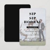 SIP SIP Hooray Chic Photo Engagement Party Uitnodi Save The Date (Voorkant / Achterkant)