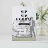SIP SIP Hooray Chic Photo Engagement Party Uitnodi Save The Date (Staand voorkant)