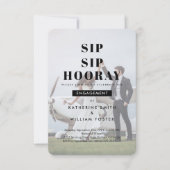 SIP SIP Hooray Chic Photo Engagement Party Uitnodi Save The Date (Voorkant)