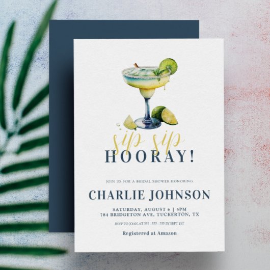 Sip Sip Hooray Chic Tequila Cocktail Vrijgezellenf Kaart