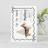 SIP SIP Hooray Corgi Waterverf Save The Date (Staand voorkant)