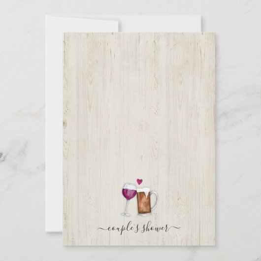 Sip Sip Hooray Couple's Shower Invitation Kaart (Achterkant)