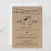 Sip Sip Hooray Couple's Shower Kaart (Voorkant)