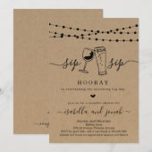 Sip Sip Hooray Couple's Shower Kaart (Voorkant / Achterkant)