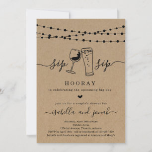 Sip Sip Hooray Couple's Shower Kaart