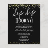 Sip Sip Hooray Elegant Gold Retirement Party (Voorkant)